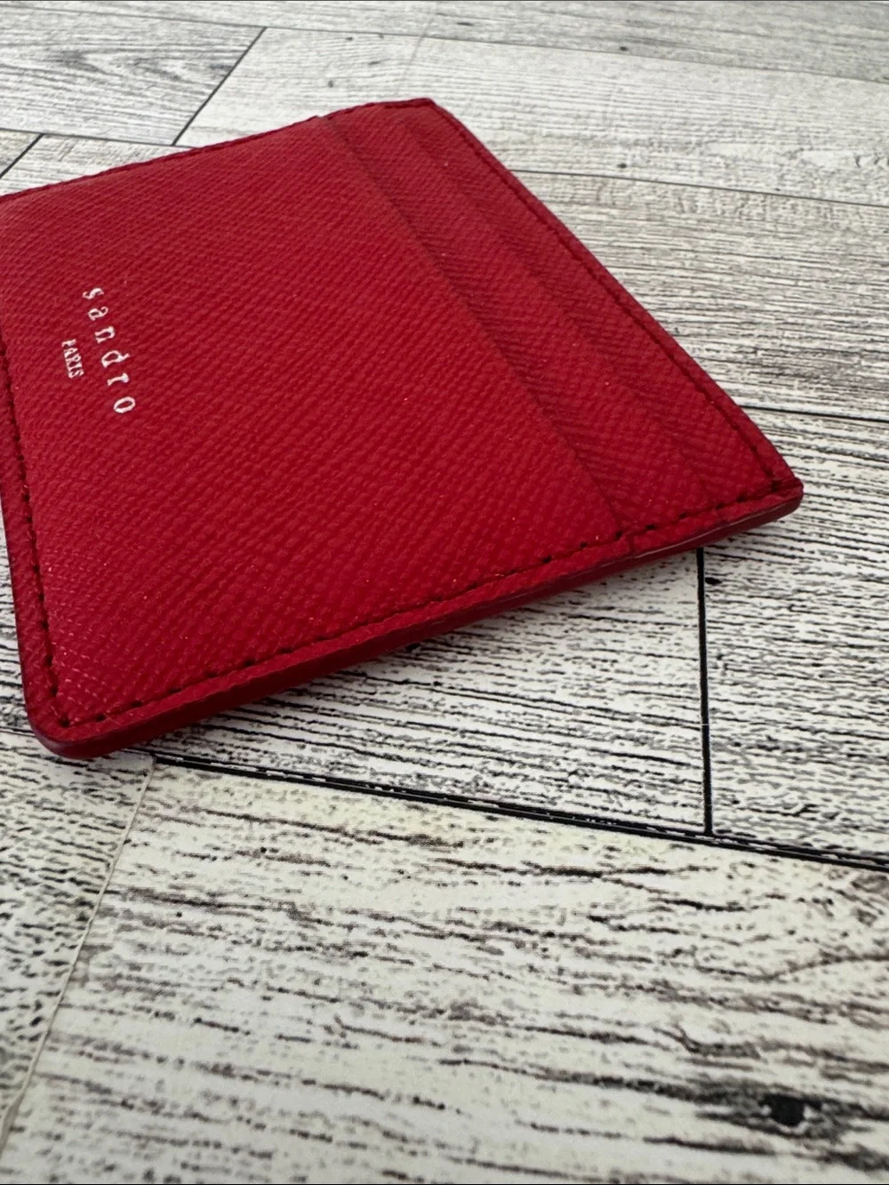 Sandro Paris Red Leather Card Wallet